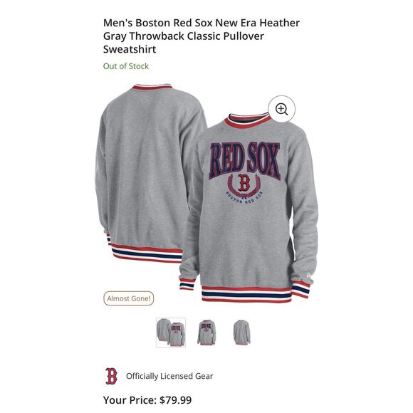 Boston Red Sox MLB XXL New Era Pullover Sweatshirt Mens Red 2XL - Picture 6 of 6